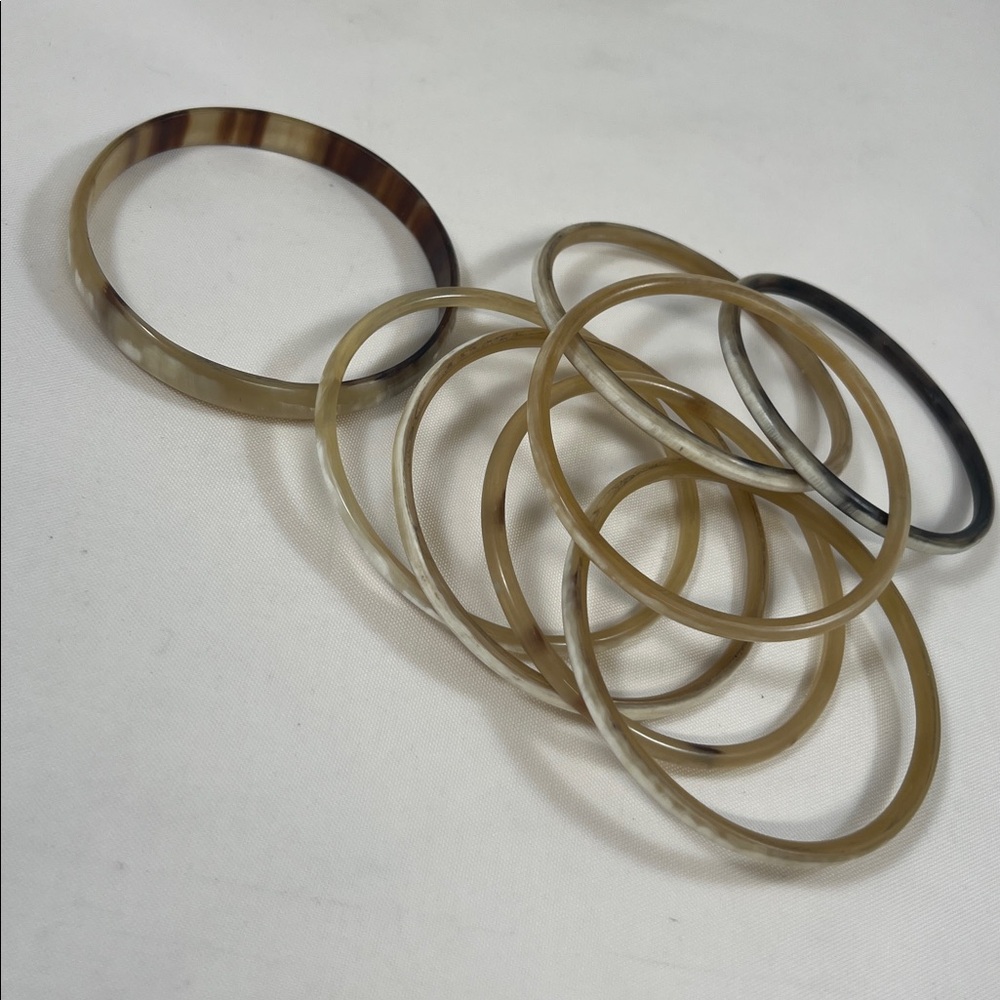 Natural antler bangles - set of 8